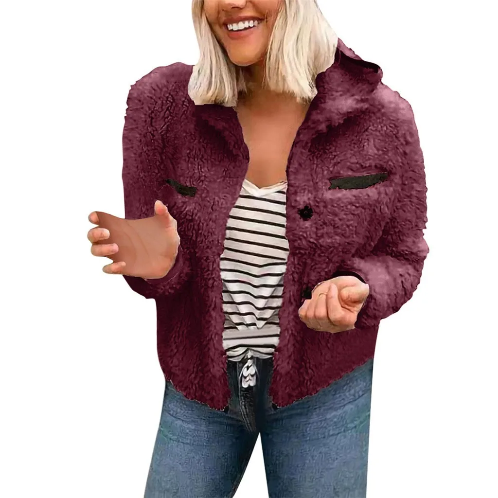 Повседневная модная женская куртка зимняя теплая верхняя одежда Дамская искусственная кожа факс Пальто меховое короткое пальто куртка