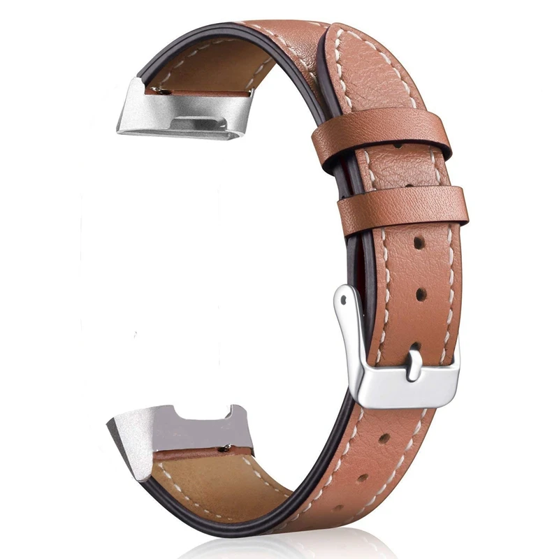 

Leather Bands Compatible Fitbit Charge 3 & Charge 3 SE, Classic Genuine Leather Strap Fitness Wristband Replacement for Women Me