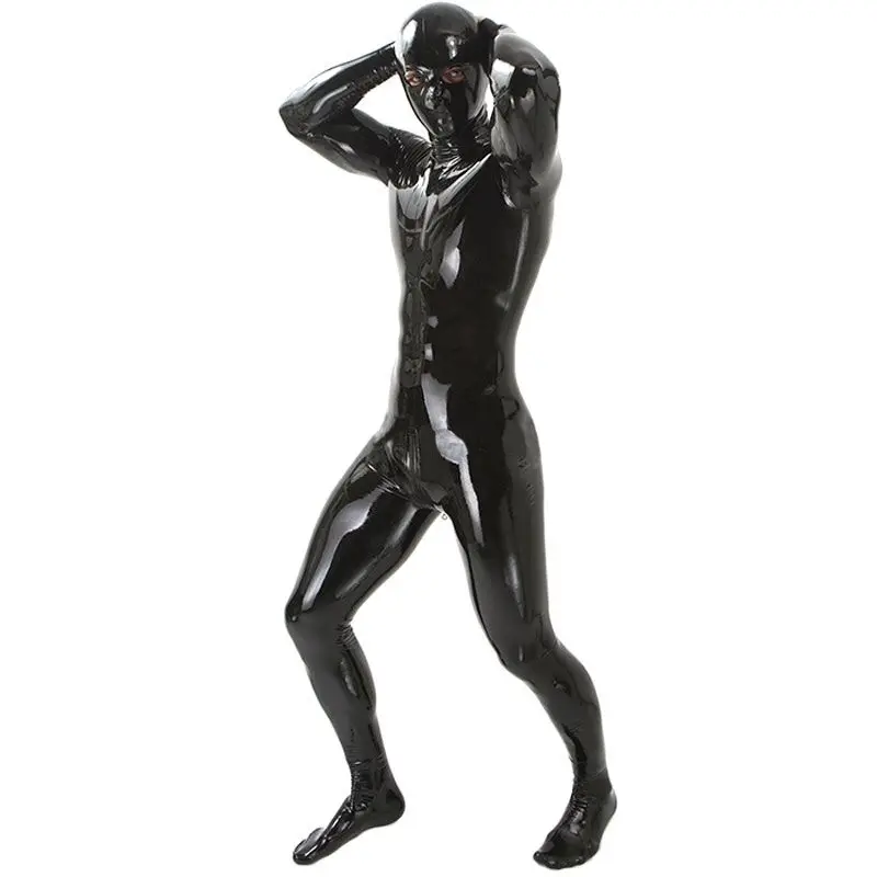 pantyhose socks Sexy Full Body Flesh Adult Latex Rubber Catsuit Hood For Men and Women Unisex Latex Suit Zentai Bodysuit strings panty