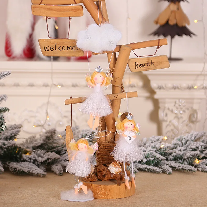 Милый плюшевый облачный Ангел Кукла Рождественская елка висячий кулон рождественское настольное украшение Окно Дисплей украшения Детский Рождественский подарок