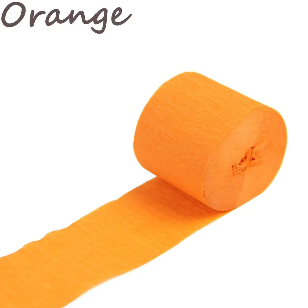 orange 1 рулон, 3,5 см* 10 м, оригами, крепированная бумага, цветочная упаковка, сделай сам, рукоделие, сморщенная бумага, рулон, на день рождения, вечеринку, Рождество, упаковка - Цвет: orange