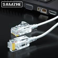 Câble Ethernet SAMZHE Cat6A câble de raccordement Ethernet Ultrafine Cat 6 UTP-ordinateur RJ45 mince