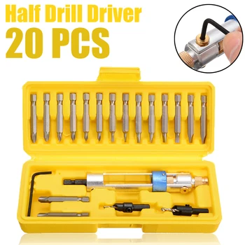 

20Pcs Half Time Drill Driver Drill Driver Bit Chrome vanadium steel Multi Screwdriver Sets with Box For Home Tools