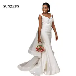 Атласные свадебные платья русалки цвета слоновой кости длинное свадебное платье с открытой спиной vestido de novia sirena