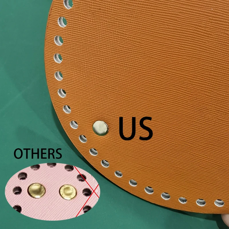 22x10cm Woven Long Bottom for Knitted Bag PU Leather Bag Accessories Handmade Bottom With 52Holes DIY Crochet Bag Bottom