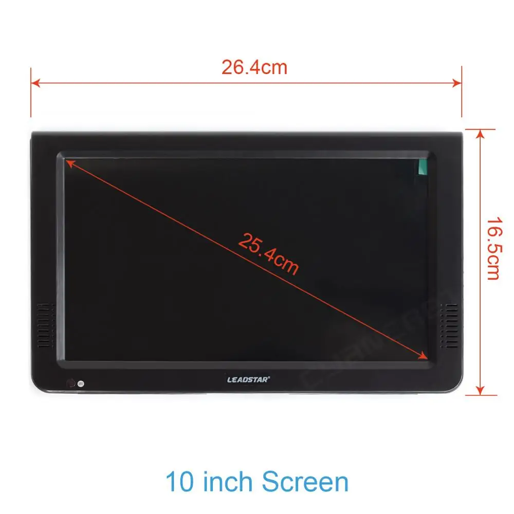 10 "HD Portable Digital and Analog Mini Car TV Supports USB SD MP4 H.265 AC3DVB-T2 ATSC ISDB-T TDT