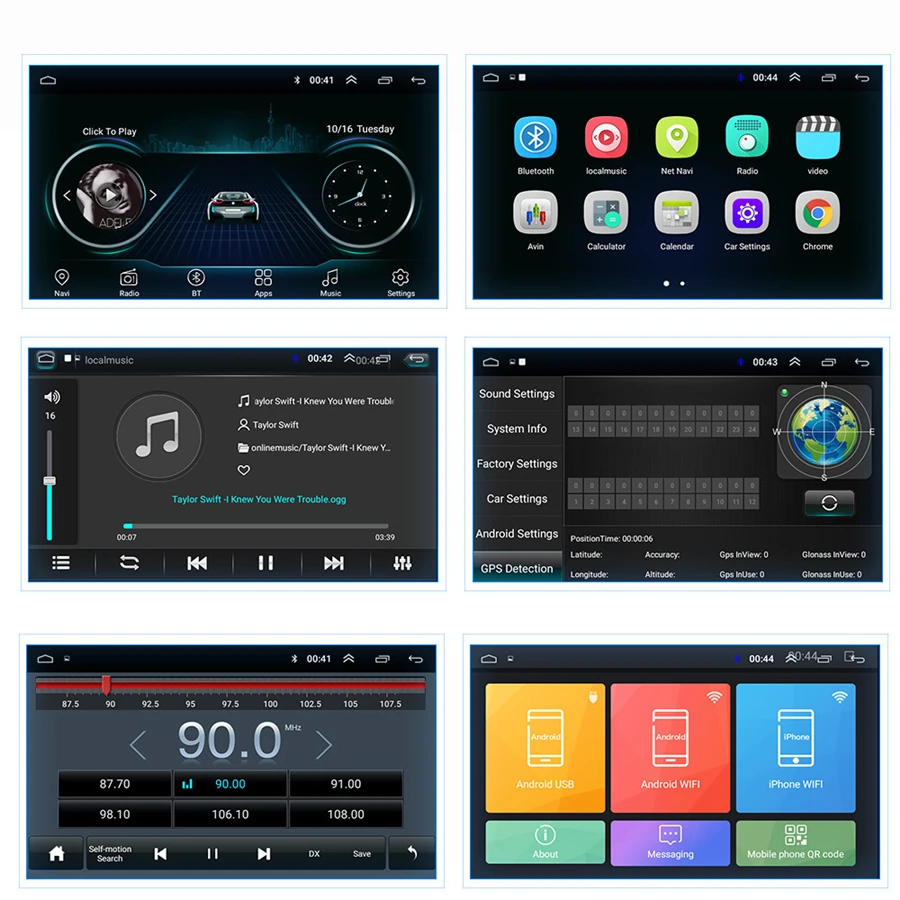 " Android 9,1 сенсорный экран 1080P четырехъядерный 2 ГБ+ 32 ГБ Автомобильный стерео радио gps Wifi 3g 4G BT DAB Mirror Link OBD Универсальный Регулируемый