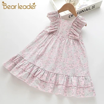 

Bear Leader Girls Floral Dresses New Summer Kids Flowers Sweet Costumes Ruffles Cute Children Clothing Vestido Princess Outfits