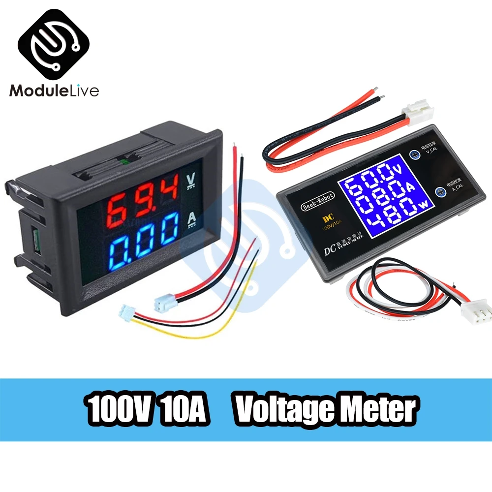 0,28 pouce quatre chiffres numériques voltmètre tension ampèremètre 0-100V 