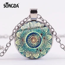 SONGDA Vintage Mandala encanto collar indio Henna cristal colgante Yoga Om símbolo Zen budismo Collar para joyería de mujer(China)