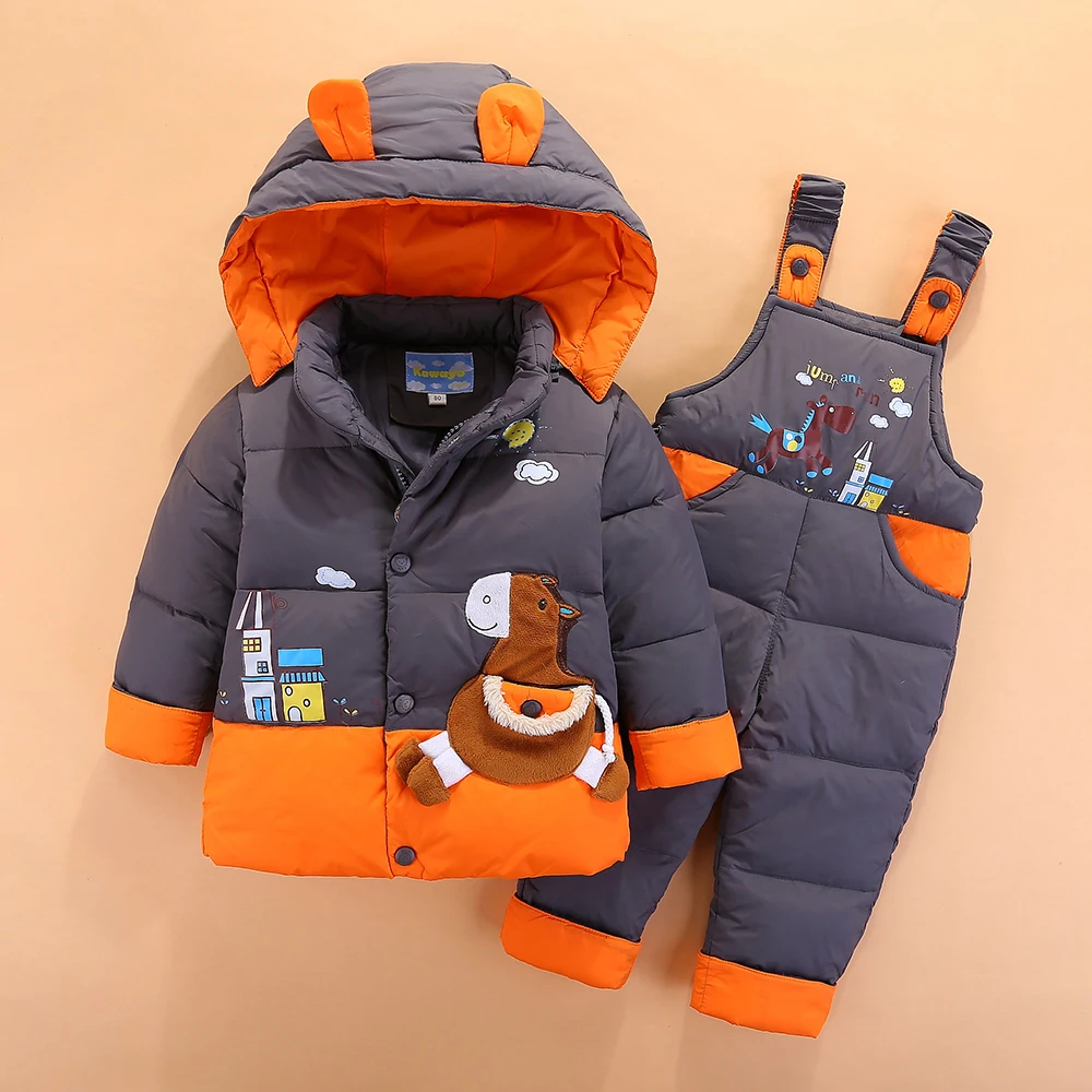 OLEKID 2022 �ܿ� �ҳ� Snowsuit �ĵ� ���־� ���� ���� �Ƶ� ���� ��Ʈ �ҳ� �Ƿ� ��Ʈ �������� 1-4 ��