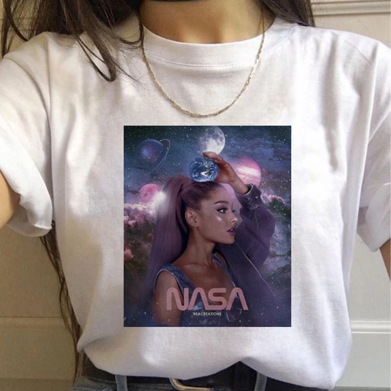 Ariana grande, женская футболка, одежда для девочек, ulzzang, Повседневная футболка, harajuku, ulzzang, kawaii, 90 s, футболка, Женский Топ, футболка, уличная одежда - Цвет: 615