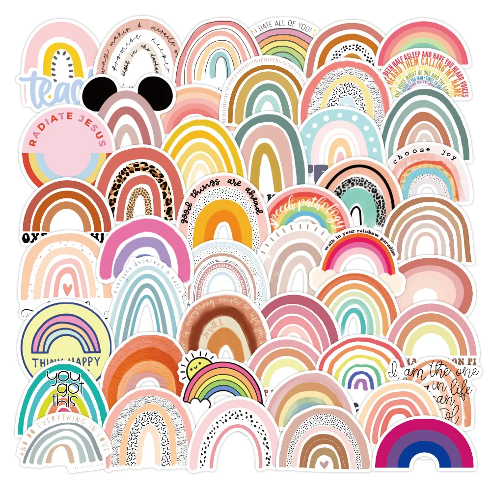 Pegatinas de dibujos animados de puente de arcoíris para niñas, juguetes para niños en el ordenador portátil, nevera, teléfono, calcomanías de maletas, pegatina, 10/50 Uds.