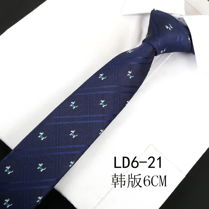 ZY-LD6-21 Мужские галстуки 6 см в полоску жаккардовые узкие Аксессуары для галстуков повседневная одежда галстук свадебные официальные деловые вечерние Для худой шеи галстук - Цвет: ZY-LD6-21