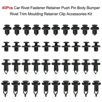 

40pcs Faster Clips Car Body Plastic Rivet Fastener Clip Of Assortment Kit