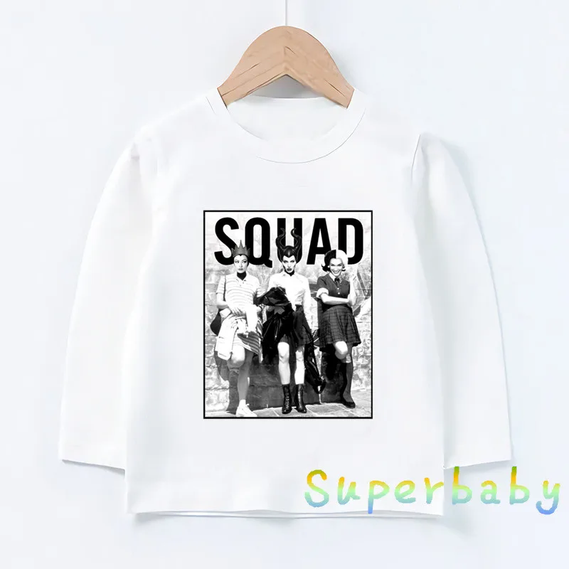 Детская футболка с принтом «Bad Girl Have More Fun Squad» Забавные топы с рисунками для маленьких мальчиков и девочек, детская футболка с длинными рукавами LKP5298