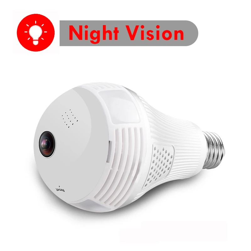 Night Vision 360 градусов светильник панорамная видеокамера мини WiFi IP видеокамера HD 960P ночное видение лампада веб-камера микро DVR Cam - Цвет: Night Vision