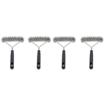 

4Pcs Non-Stick Barbecue Grill BBQ Brush Stainless Steel Wire Bristles Cleaning Brushes with Handle Cooking BBQ Cleaning Tools Cl