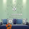 Whatever I'm Late Anyway Inspirational Quote Wall Art Large Numbers DIY Wall Clock Living Room Wall Watch Procrastinators Gifts 1