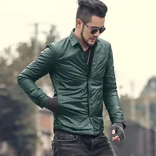 Новая зимняя мужская армия зеленый хлопок Повседневная Толстая теплая куртка метросексуал мужчин slim модный бренд solid Мягкие пиджаки пальто F7025