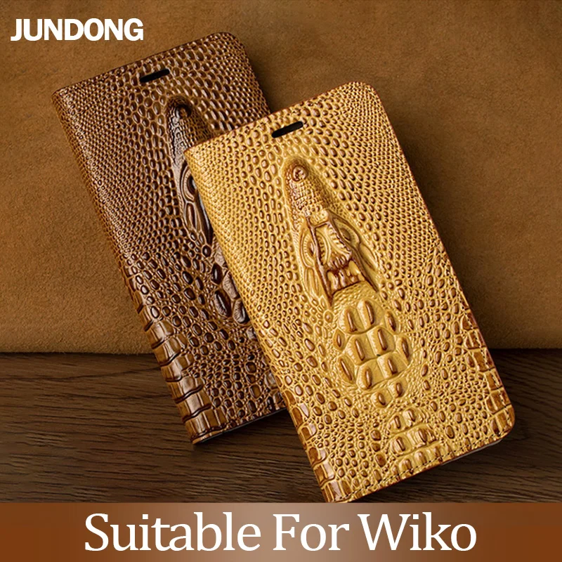 For Wiko Harry 2 View 3 Pro Go Jerry Lenny 4 5 Lite Plus Case Cowhide Luxury Dragon Head Flip Cover | Мобильные телефоны и