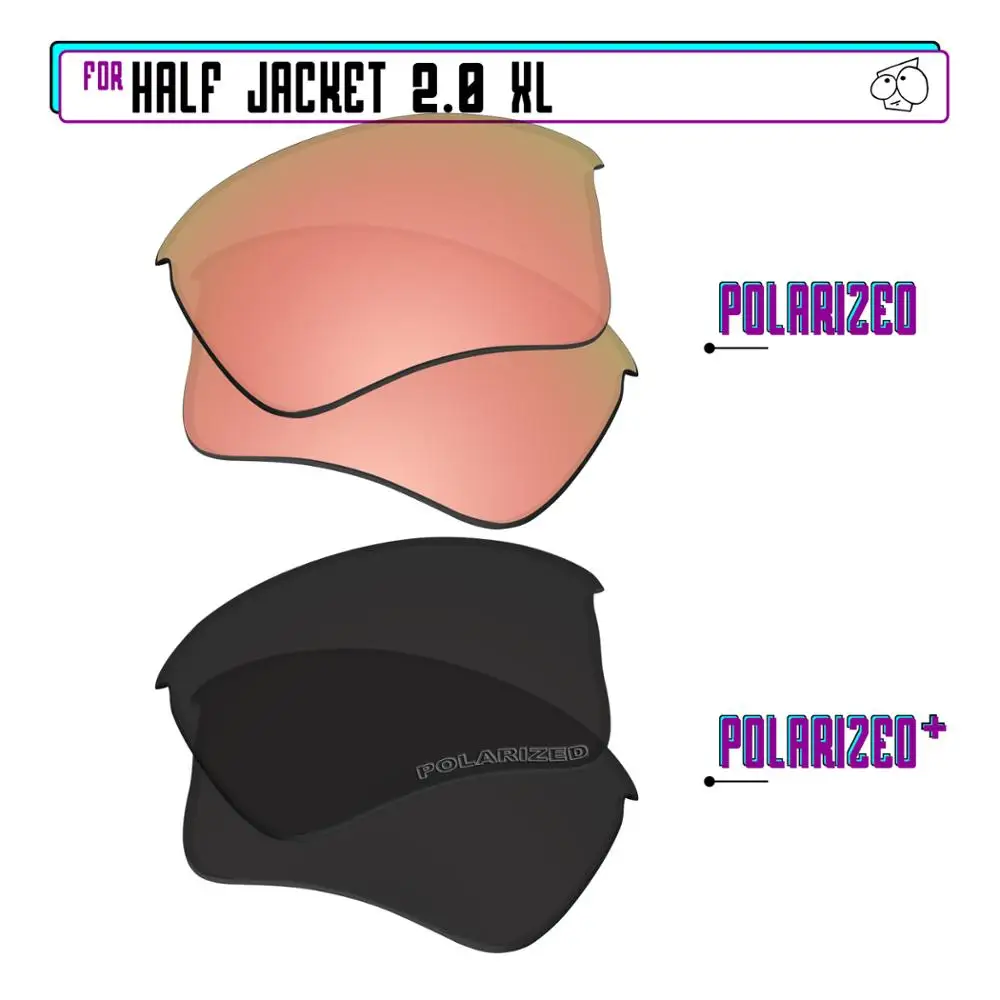 

EZReplace Polarized Replacement Lenses for - Oakley Half Jacket 2.0 XL Sunglasses - BlackP Plus-RoseP