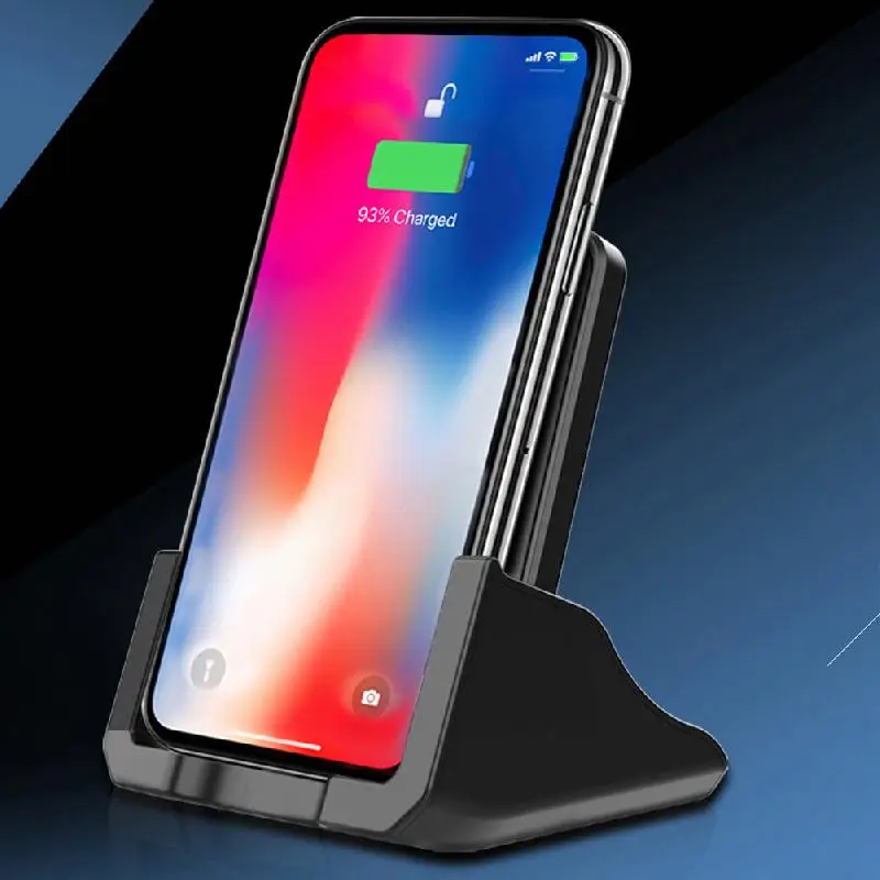 

10W Fast wireless charger stand for iPhone XS Max X Plus Samsung Galaxy S10 S9 S8 Note 9 wireless charging station phone charger