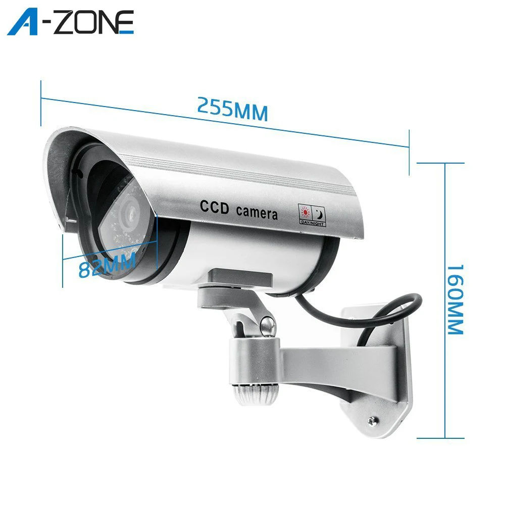

A-ZONE Fake Camera Outdoor Dummy Security Camera Waterproof Bullet False CCTV Surveillance Camera