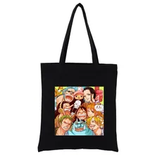 

Anime One Piece Luffy Fashion Shopping Canvas Bag Female Girl Tote Eco Shopper Shoulder Bags,Drop Ship