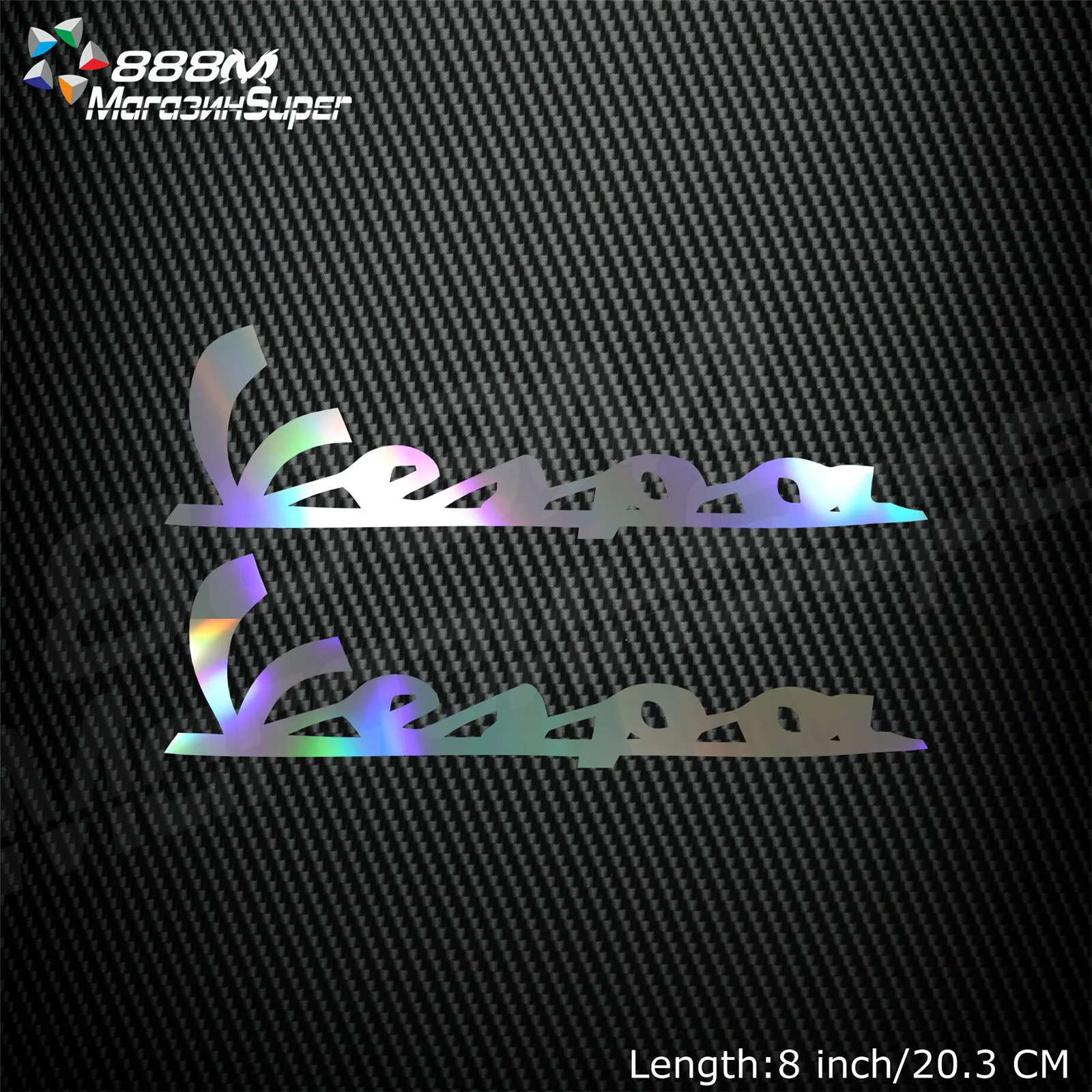 

1Pair Motorcycle Reflective Laser Helmet Tank Pad Decoration Sticker Motorbike Decals For Vespa 150 125 200