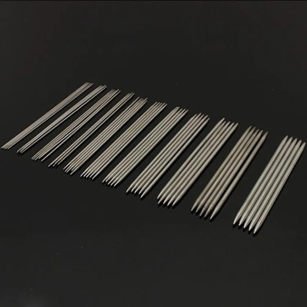 55Pcs/set 20cm Straight Knitting Needles Stainless Steel Crochet Hooks for DIY Weave Knitting Tools Sewing Accessories