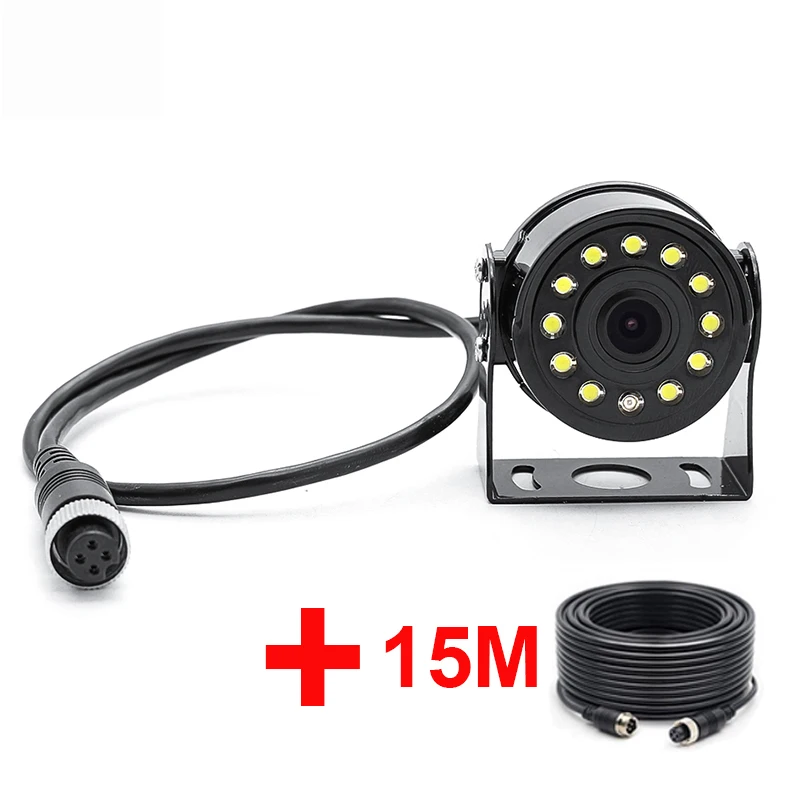 AHD 1280*960P 4Pin 8LED Starlight ночное видение Автомобильная камера заднего вида для грузовых автобусов с 10 м 15 м 20 м видео кабелем - Название цвета: with 15m cable