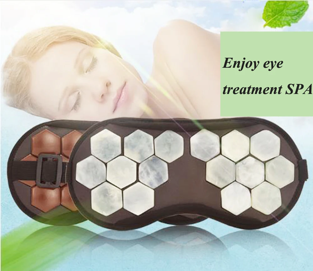 Tourmaline Therapy Heat Sleep Face Eye Mask for Dry Eyes Anti Stress Facial Relax Health Massager Natural Jade Sleep Mask