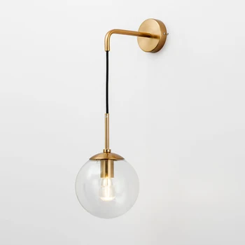 

Modern Glass Wall Lamp Gold Led Wall Light Fixtures for Home Decor Bedroom Bathroom Mirror Lights Nordic Indoor Luminaire E14