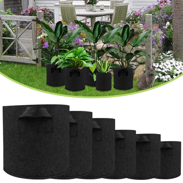 100 Gal. Plant Grow Bag Aeration Fabric Pots with Handles Black Grow Bag  Plant Container for Garden Planting( 6-Pack)