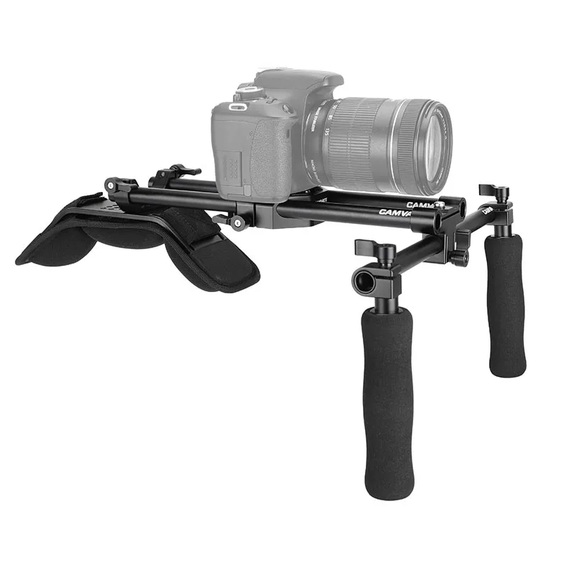 Camvate-handheld Câmera Shoulder Mount Rig Placa de Base Deslizante Pega Coberta por Esponja Dslr e Filmadoras Hdslr