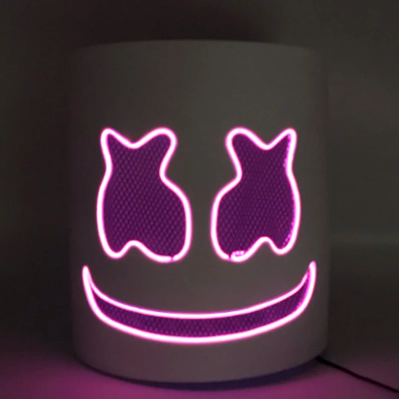 Pink Marshmallow шлем DJ Marshmallow маска реквизит для концерта бас-музыка фанаты реквизит для баров реквизит с светодиодный светильник маска диджея marshmallow костюм - Цвет: Pink