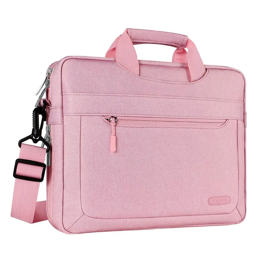 Pink MOSISO сумка на плечо для ноутбука 15,6 14 13,3 16 17 дюймов для Macbook Xiaomi lenovo Dell hp Asus acer чехол для ноутбука Case2019 - Цвет: Pink