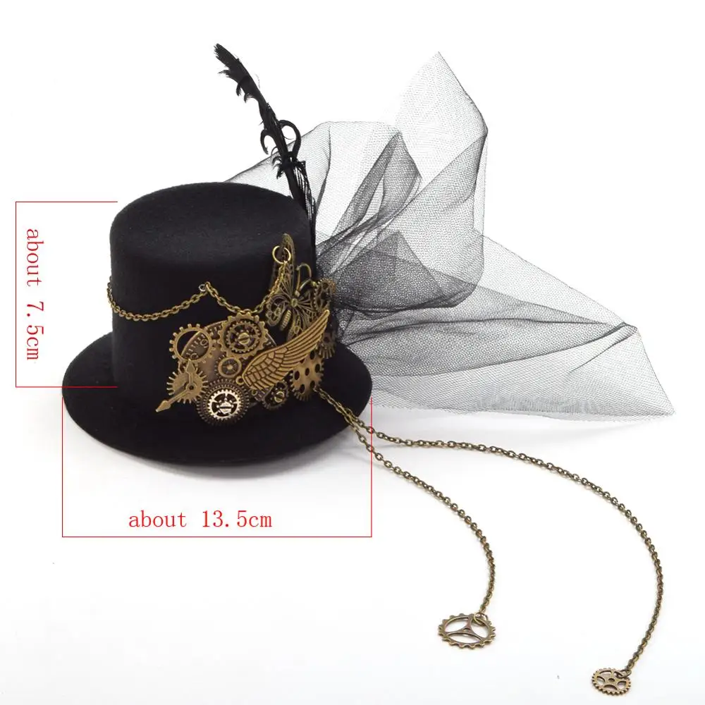 Womens Mini Fedora Hat Steampunk 
