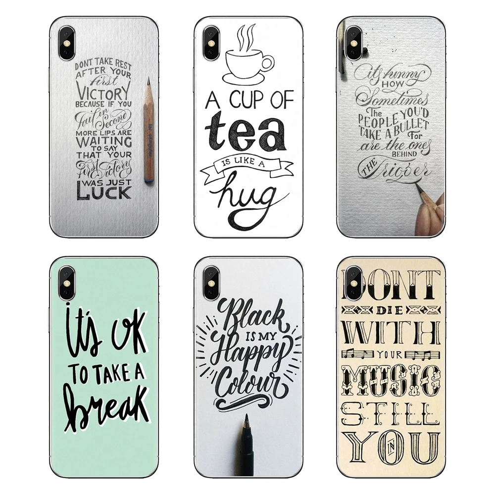 TPU Cases Covers Charming Hand Lettering Quotes For Xiaomi Mi3 Samsung A10 A30 A40 A50 A60 A70 Galaxy S2 Note 2 Grand Core Prime |