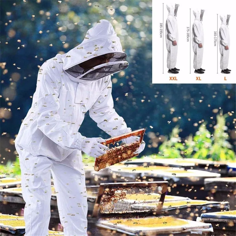 Full Body Beekeeping Clothing Beekeepers Professional Bee Protection Suit Safty Veil Hat Dress All Equipment | Дом и сад