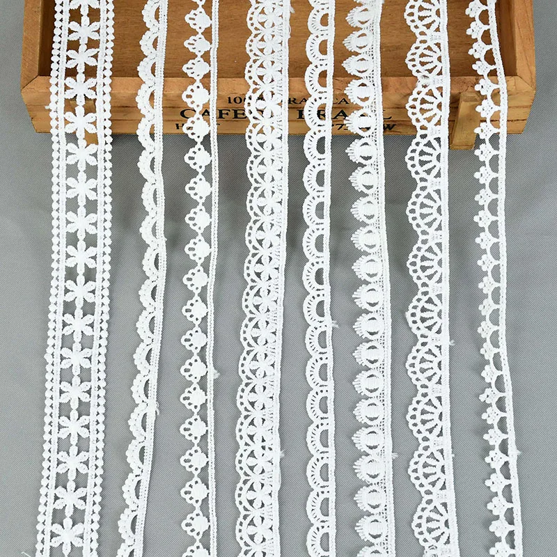 5 yards Weiß Net Spitze Band Blume Spitze Stoff Trim Für Kleidung Hochzeit Party Geschenk Verpackung Dekor DIY Nähen Handwerk zubehör – Detail 8