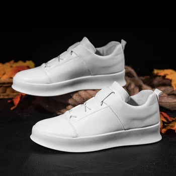 

White Shoes Men 2020 Genuine Leather Running Shoes Flat Tenis Sneakers Man Anti-slip Waterproof Casual Outdoor Zapatos De Hombre