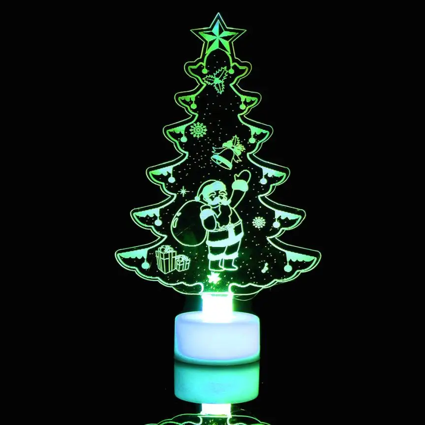 Светодиодный светильник для рождественской елки, Санта Клаус, разноцветный светодиодный светильник, меняющий Ясный Акриловый светильник для рождественской елки, ночник 10,20