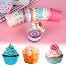 50PCS Multi Colored Cake Paper Cups Wrappers Liner Muffin Cases Baking Cup Wedding Party Supplies Home Kitchen Pastry Tools