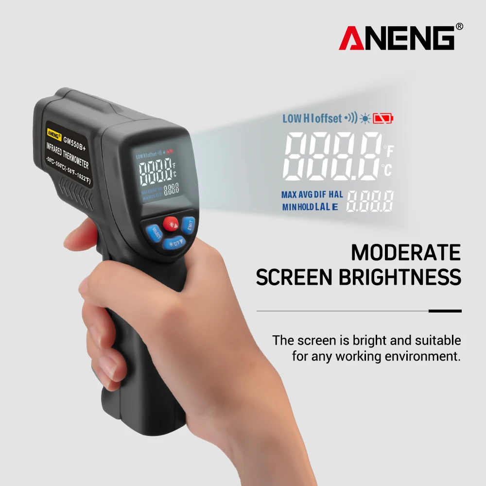 

Digital Infrared Thermometer Non Contact Temperature Gun Laser Handheld IR Temp hygrometer weather thermometre Test