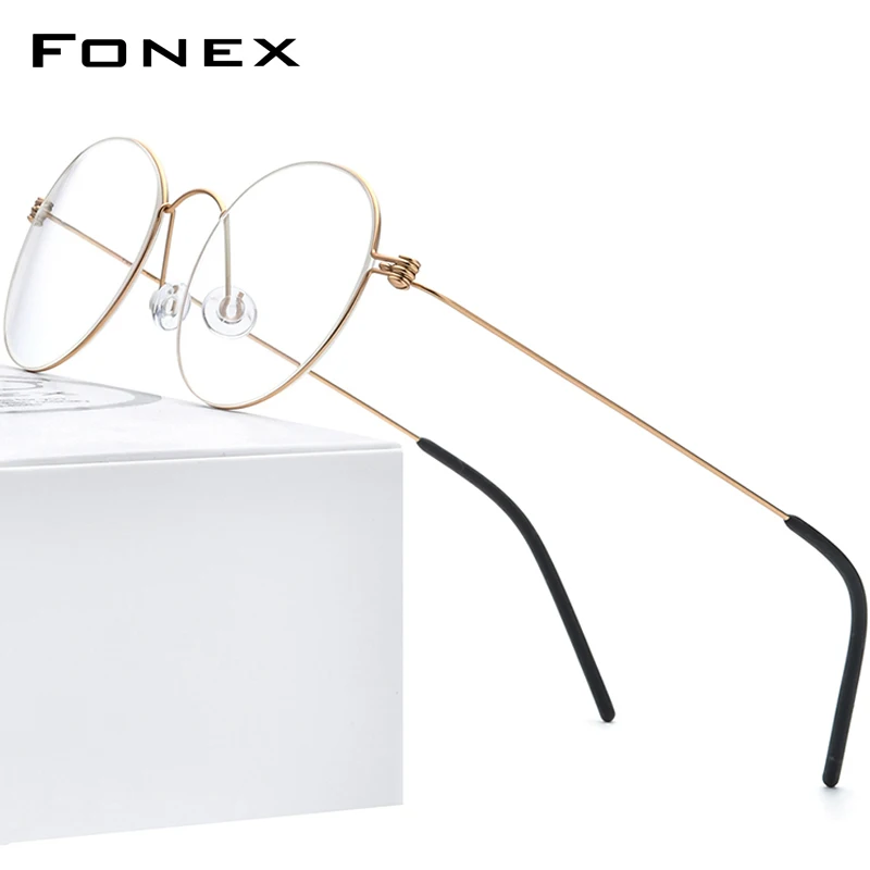 

FONEX Оправа для очков Мужская титановая для близорукости, без винтов, 7510