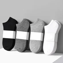 5 Pairs/Lot Low Cut Men Solid Color Socks Black White Gray Breathable Cotton Sports Socks Male Short Socks Women Men