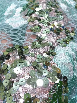 

beautiful african mesh lace fabric with sequins special organza lace fabric popular design for lady party dress JIAJIAMA