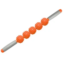 Новинка, массажная палочка для йоги, расслабляющая мышечная роликовая 5 шариков ежика, антицеллюлитная, для похудения, массажная палочка для тела, массажный инструмент для релаксации